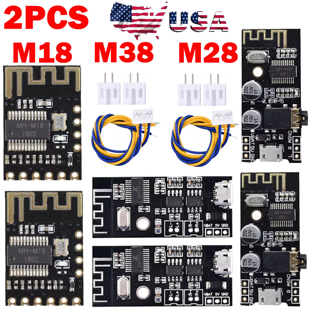 2x MH-MX18 Bluetooth MP3 Wireless Audio Receiver Modules Lossless Decoder Board