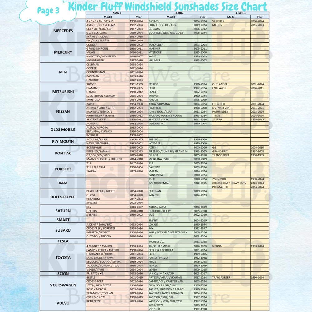 Kinder Fluff 2 Panel Windshield Sunshade-Certified- Blocks 99.87% UVR (Large)