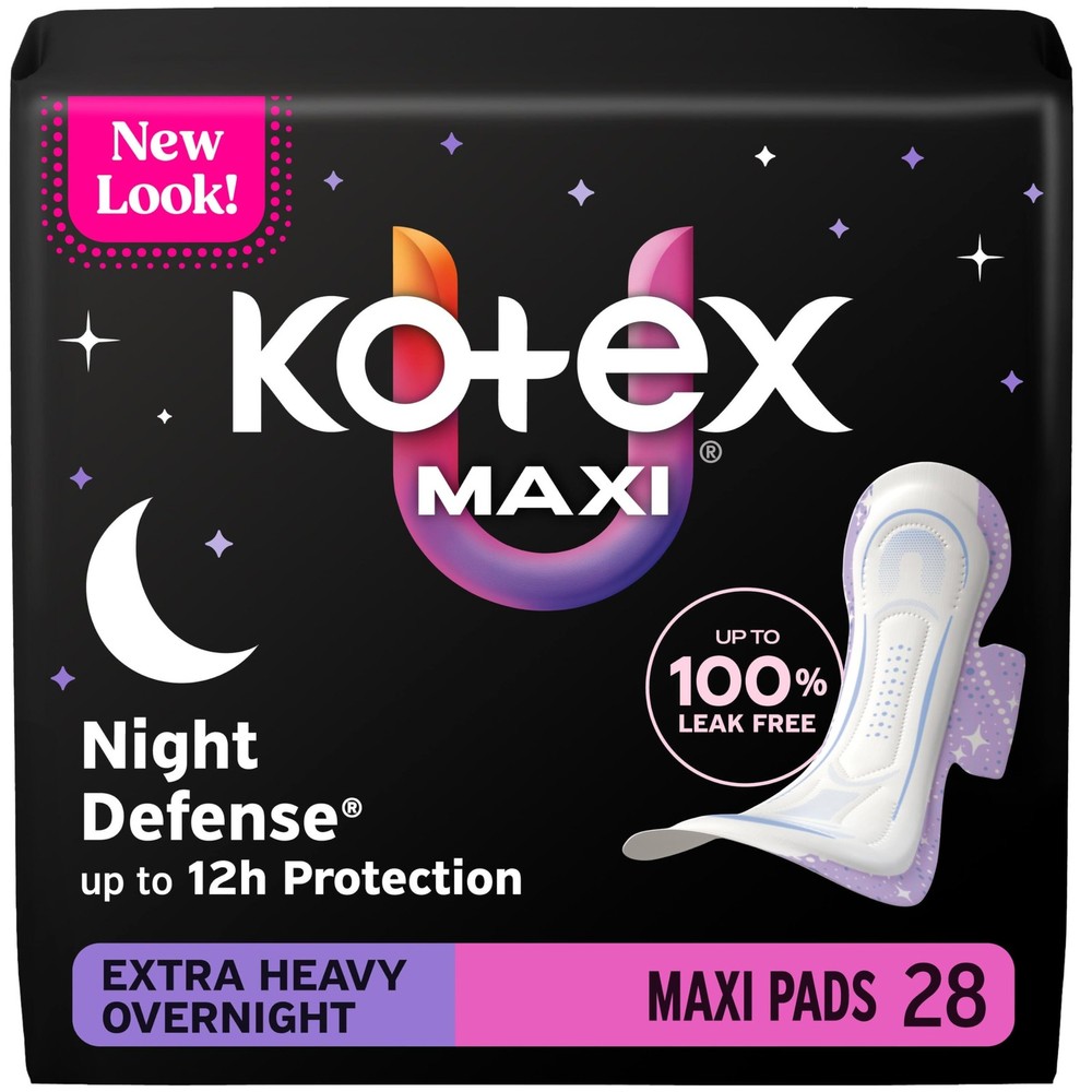 Overnight Maxi Pads with Wings, Extra Heavy Absorbency, 28 Count (Packaging M...