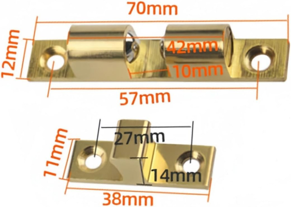 Double Ball Tension Roller Catch Latch, 2"/ 70Mm Solid Brass Hardware Fitting wi