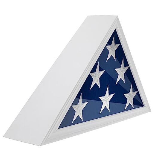 Solid Wood Flag Holder for American Veterans, Display Case for Folded American