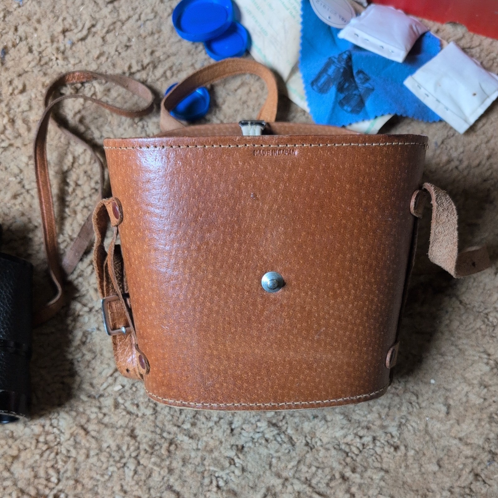 Japan Antique Vintage SKYLINE 7x35 Binoculars Leather Case Original Box extras