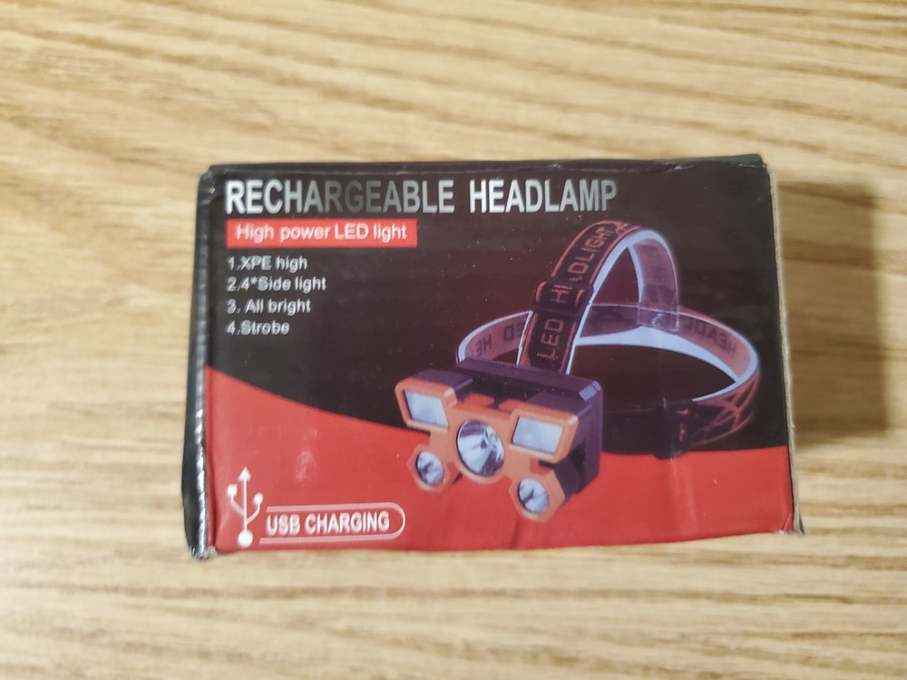 Rechargeable Headlamp Waterproof High Powered LED Light, 4 Modes & USB Charging