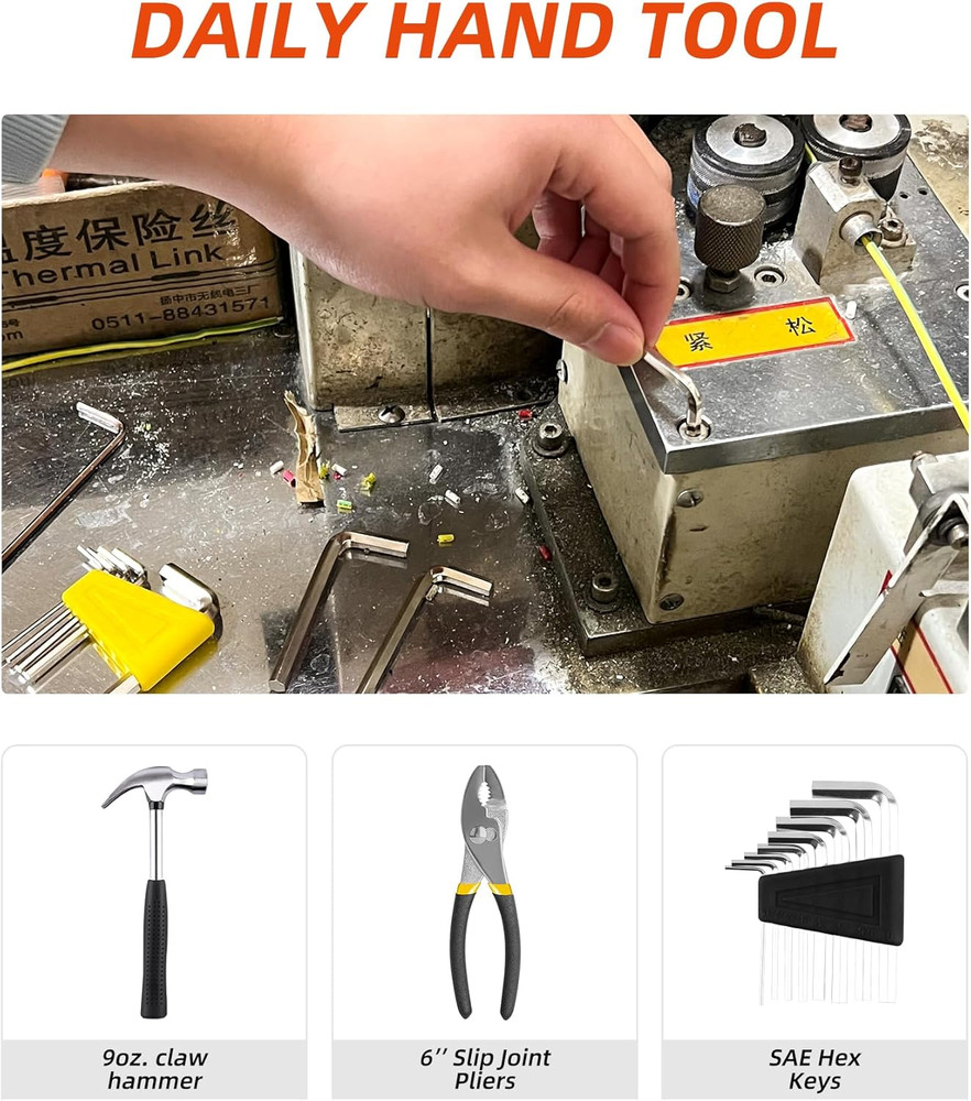 40-Pc Tool Set - General Household Hand Tool Kit Plastic Toolbox Storage Case…