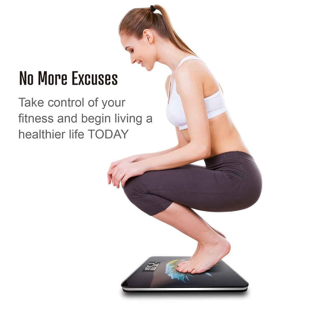 Wireless Smart Scale Large LCD Display Digital Bathroom Scale BMI tracking Macaw