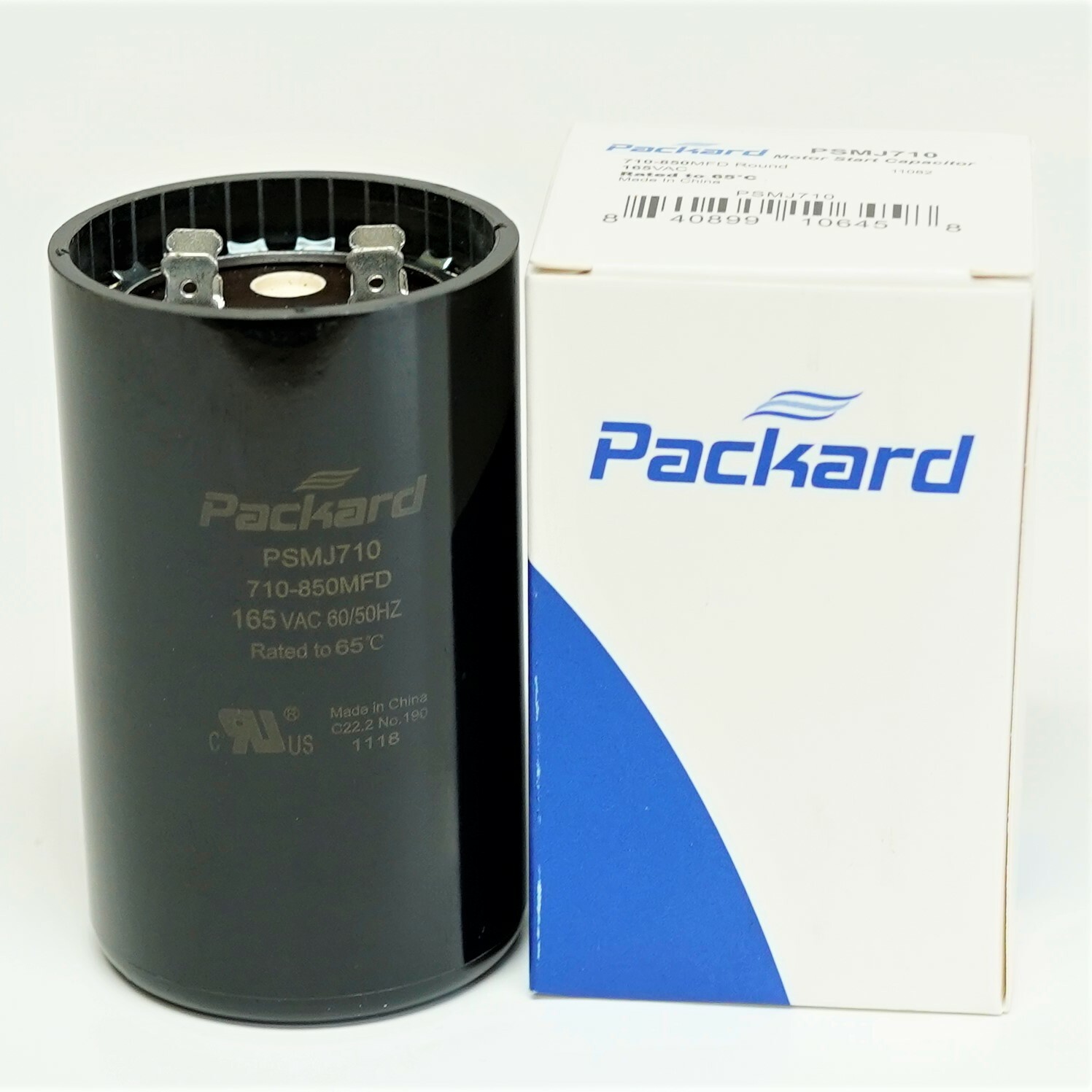 Packard PSMJ710 Motor Start Capacitor. 710-850 MFD UF / 165 VAC
