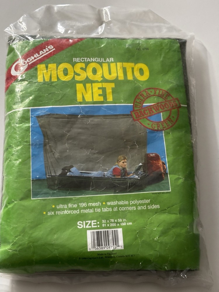 Coghlan's Rectangular Ultra Fine Washable Mosquito Net Green Polyester 32x78x59