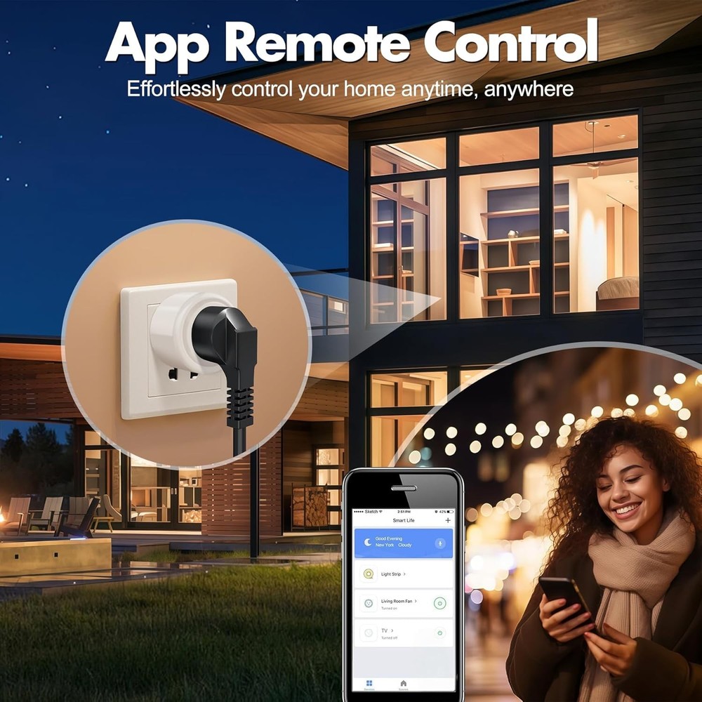 2 Pack Mini Smart Plugs Compatible with Alexa and Google Assistant