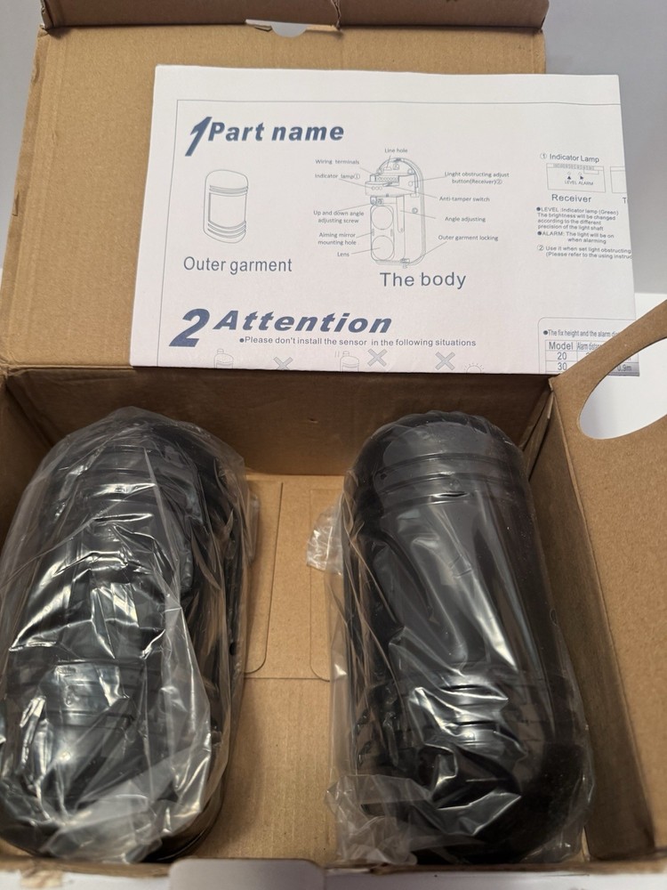 Dual Digital Photoelectric Beam Sensor Kit 200ft