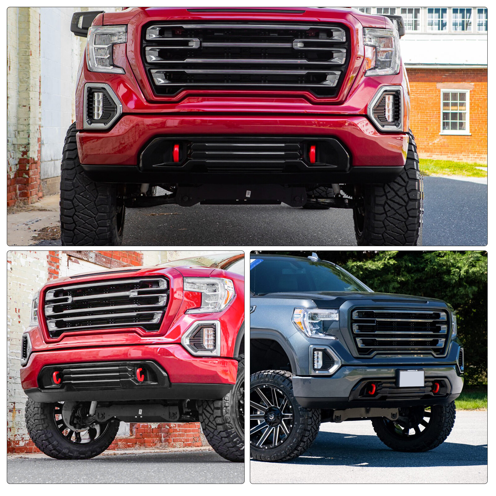 Tow Hook Covers for GMC Sierra 1500 2019-2024 Vertical Tow Hooks Hitch Cover Red