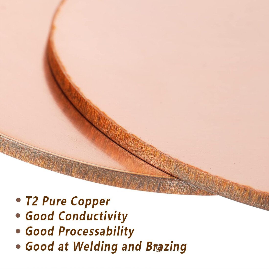 T2 Solids Pure Copper Discs Blanks Metal Round Sheets OD Ø10~300mm Thick 0.3~4mm