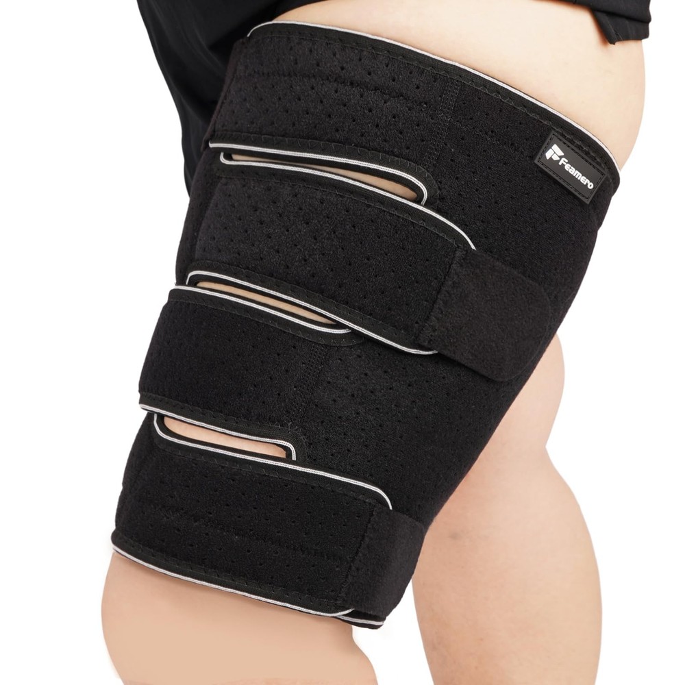 Plus Size Thigh Compression Wrap for Lymphedema & Swelling Relief, Adjustable...