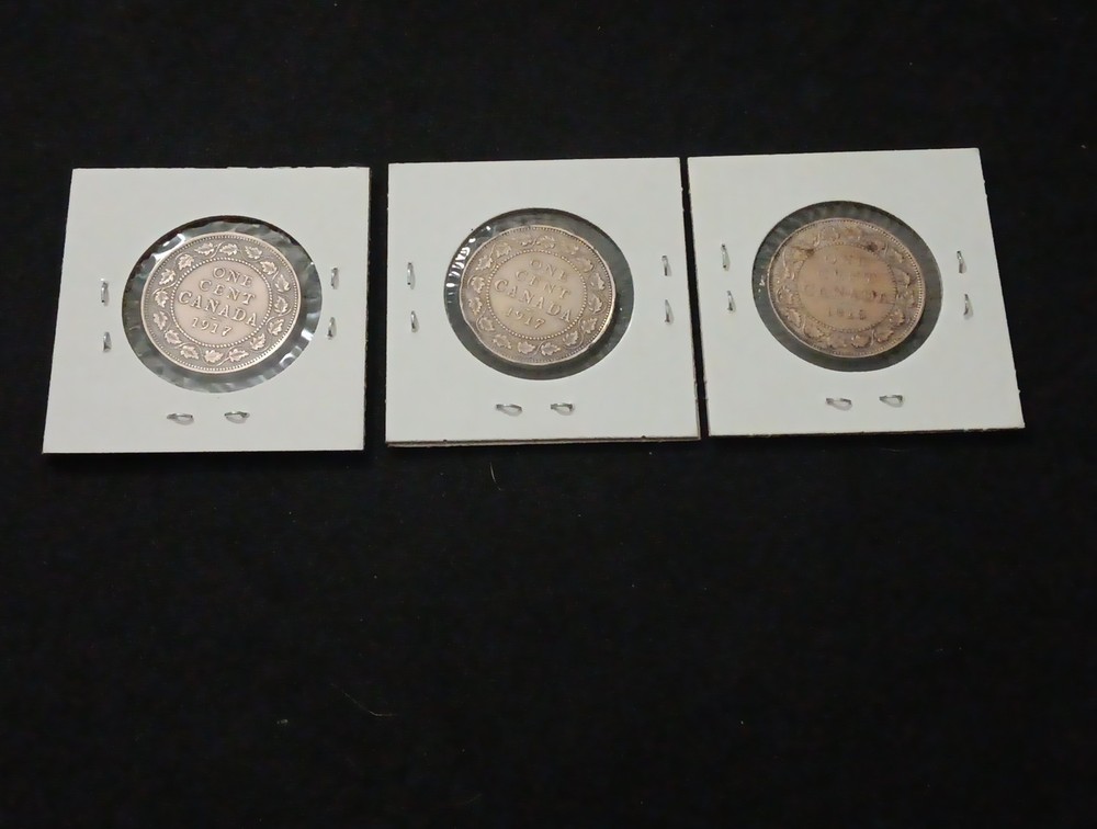 1917,1918 Canada 1c 3psc
