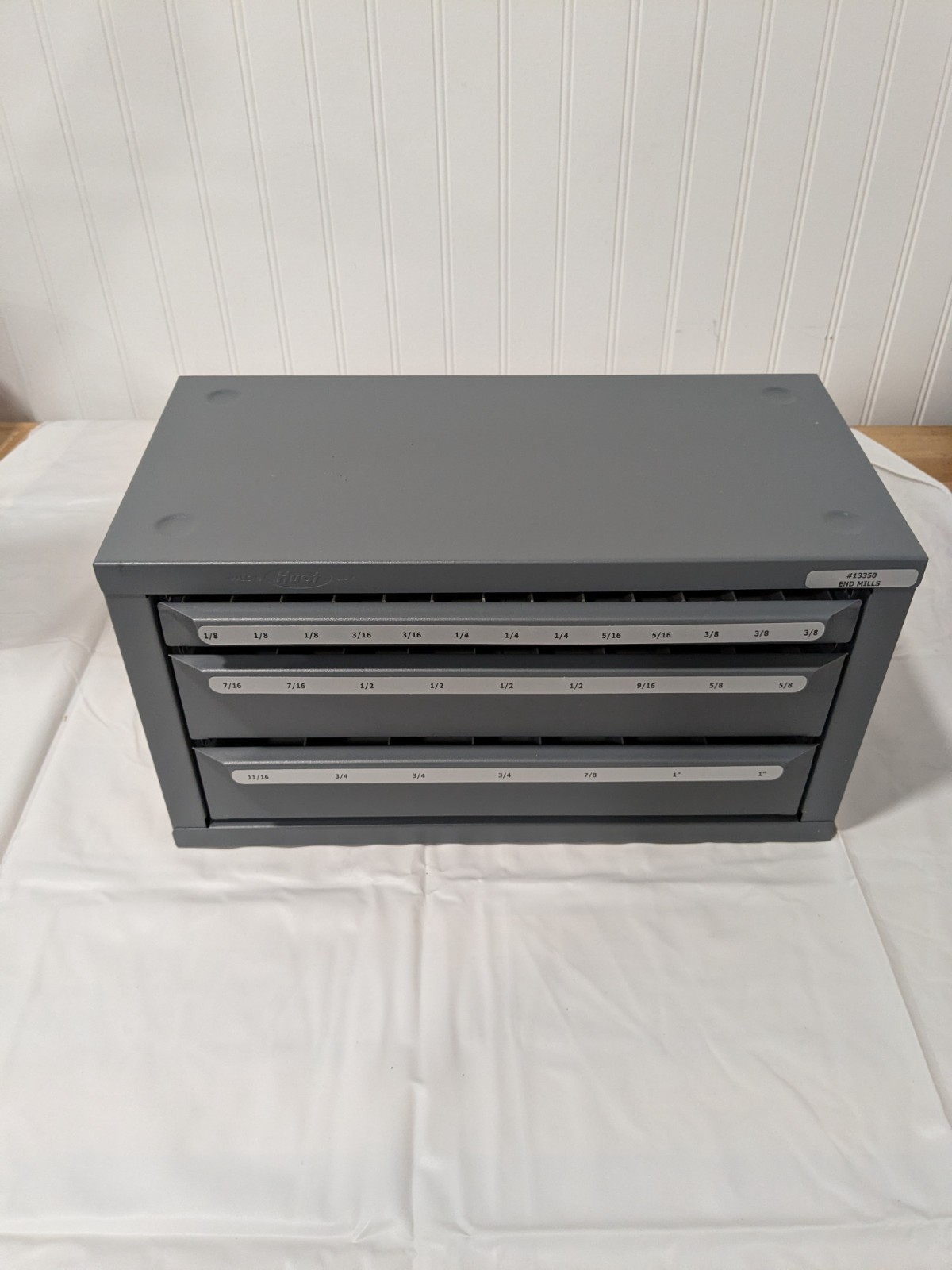 Huot 3 Drawer Steel End Mill Storage: 1/8 to 1" End Mill Diam. 13350