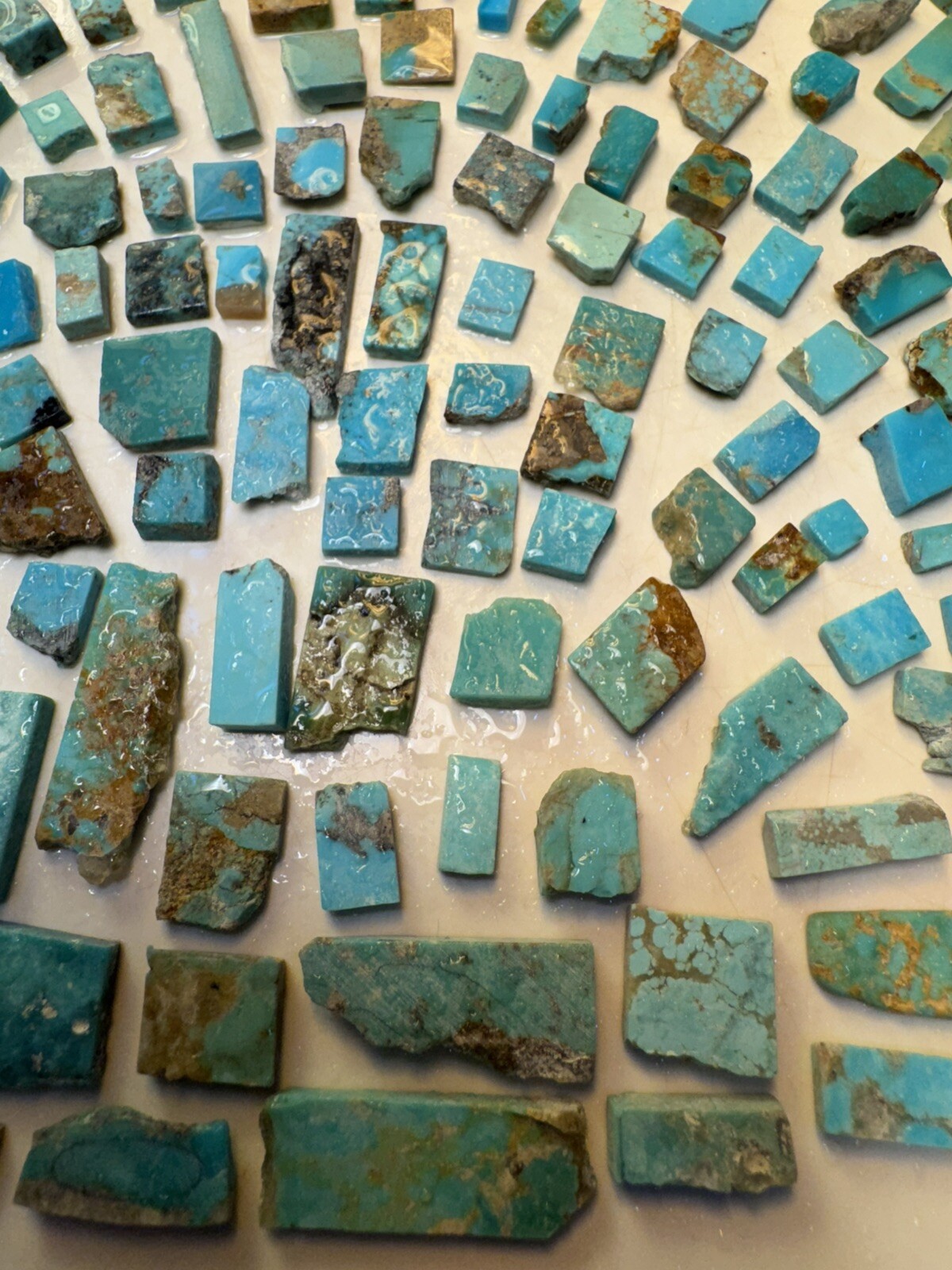 !118g Bell Trading Post Turquoise! SLASHED! Squared Up Corinthian Slabs!