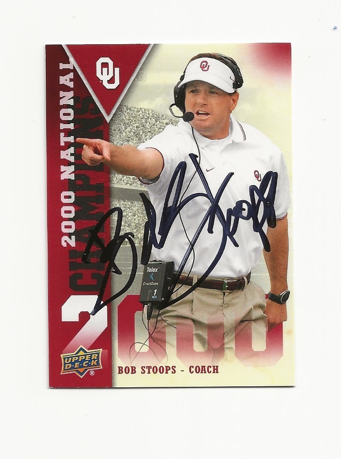 BOB    STOOPS     OKLAHOMA       AUTOGRAPHED    CARD
