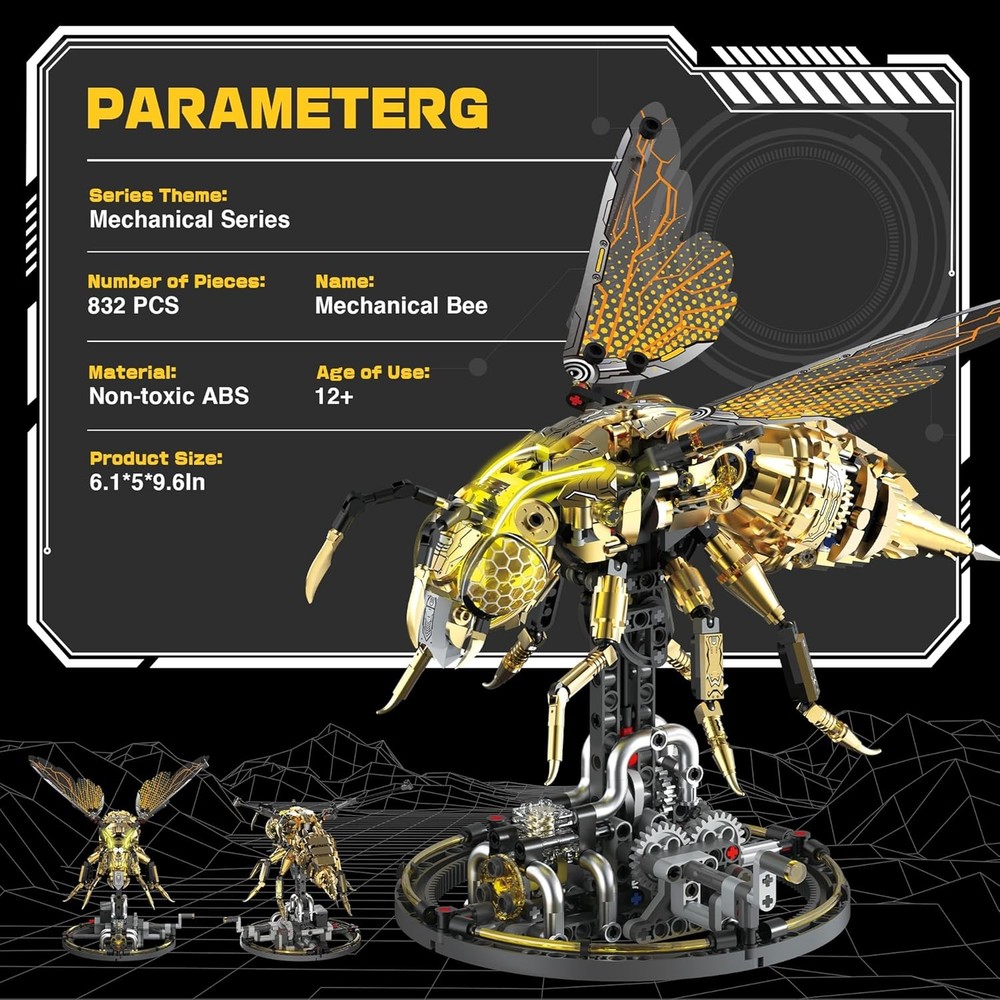 Mechanical Bee Building Set Moving Wings Lights