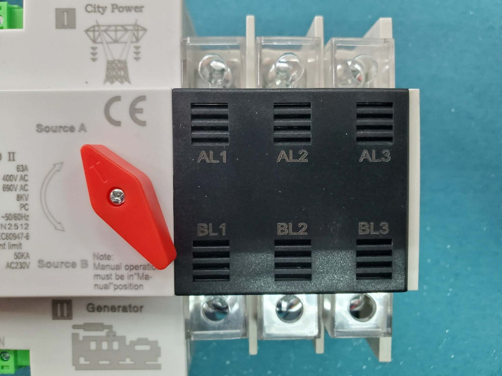 Automatic Transfer Switch 100A Dual Power ATS W2R-100 II Generator Changeover AC