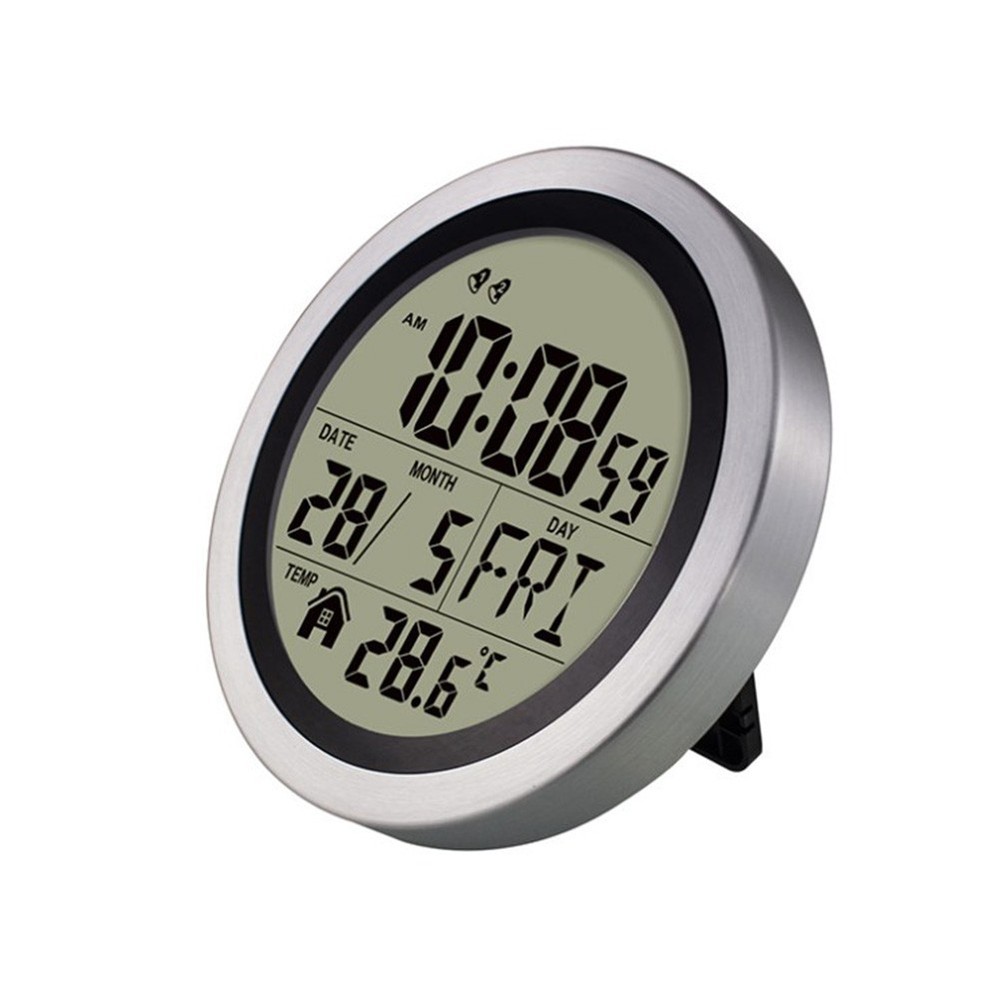 Electronic Wall Clock with Multifunctional Display of Time Temperature Date