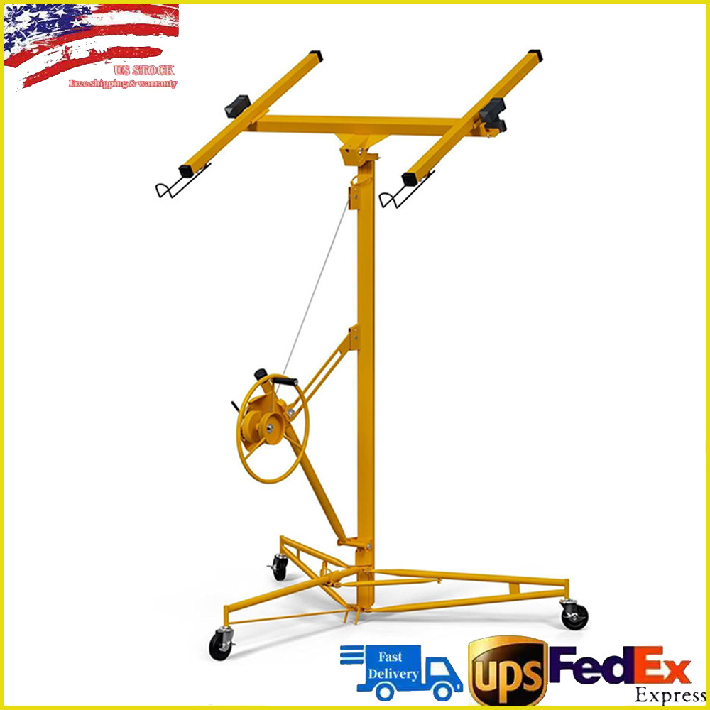 11FT Drywall Lift Plasterboard Panel Sheetrock Hoist Lifter Carrier Safety Lock