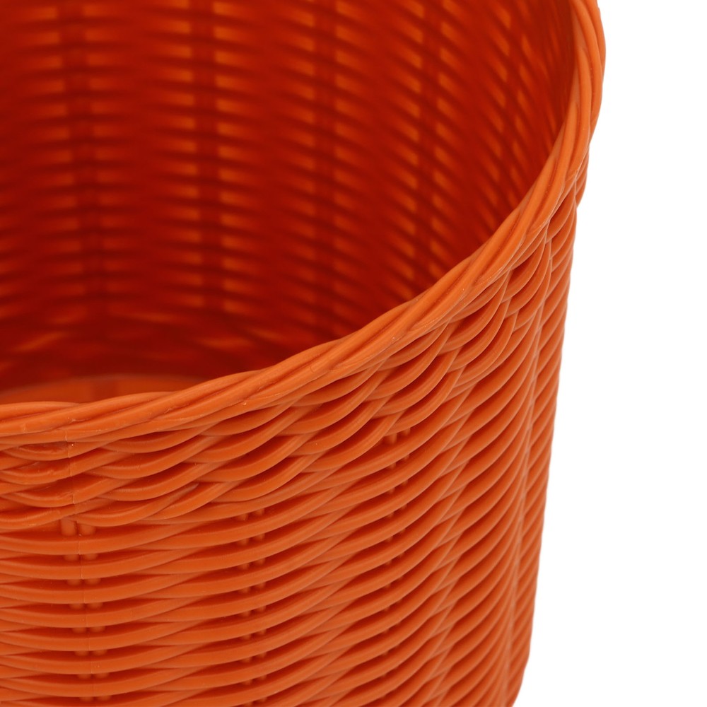 (Coffee)Front Handlebar Basket Multipurpose Simulation Wicker Round CH