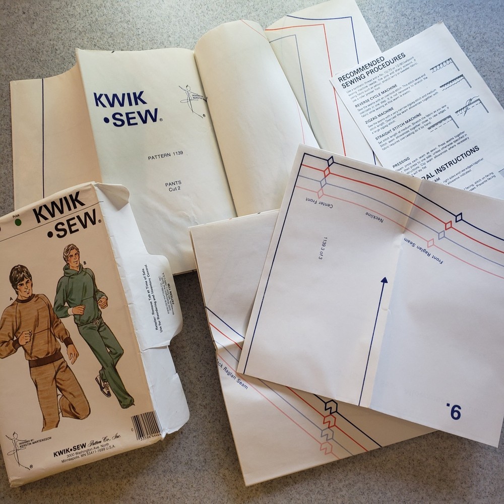 Kwik Pattern 1139 Jogging Suit Uncut