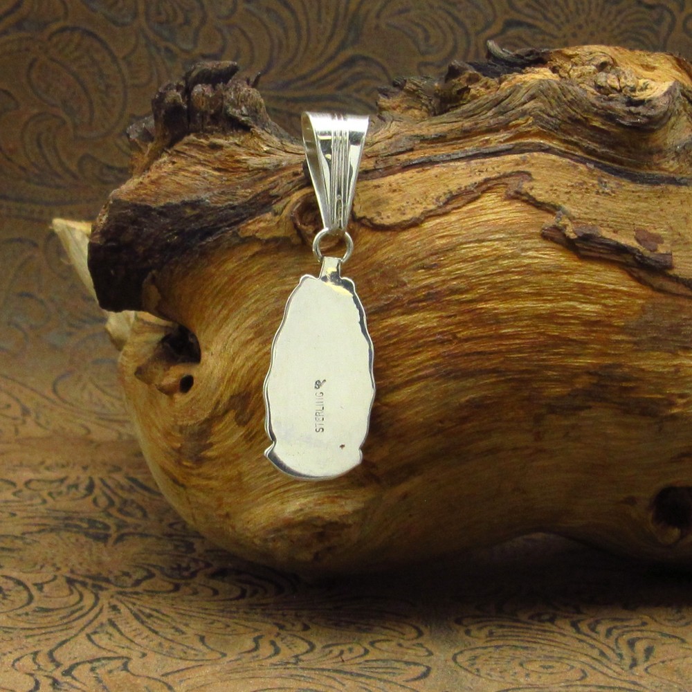 *Sterling Silver Lab Created White Opal Pendant