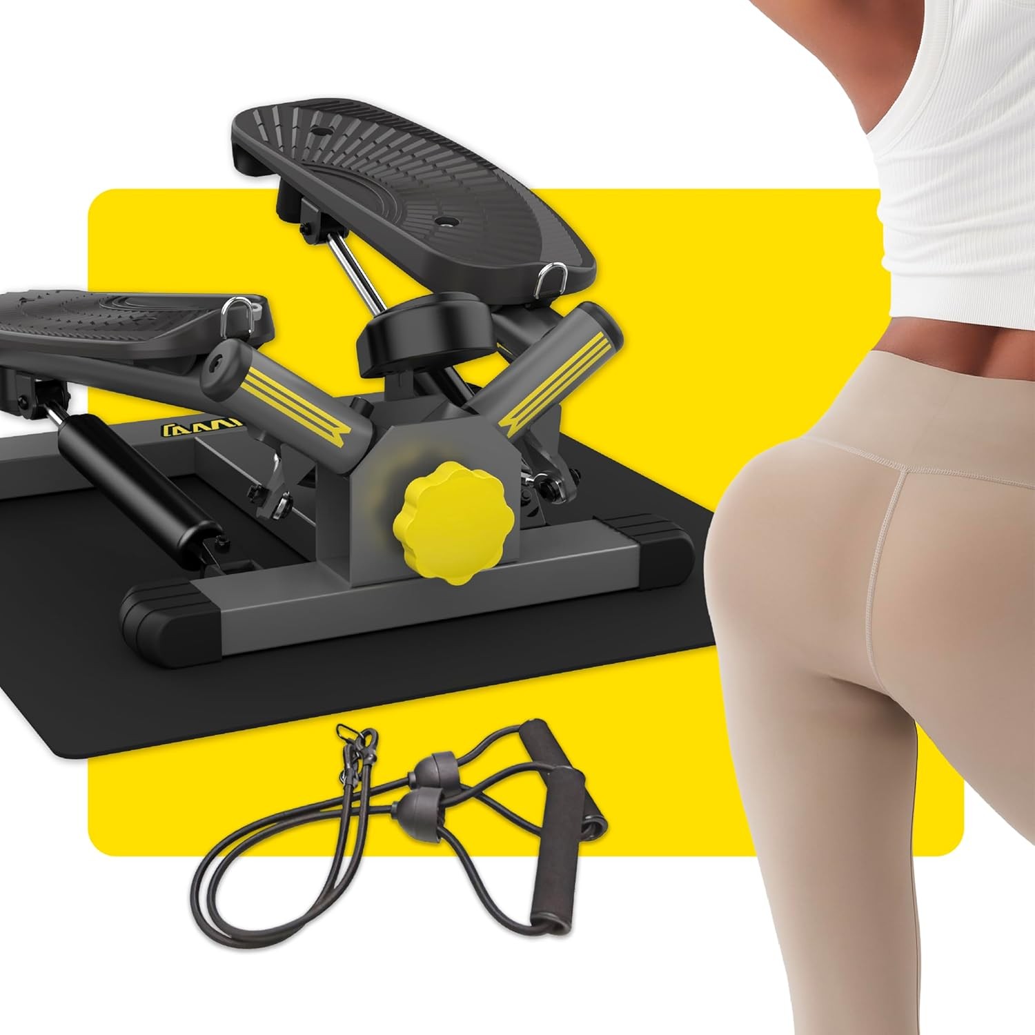 Twist Stepper with Resistance Bands, Stepper Machine with 300LBS Weight Capacity