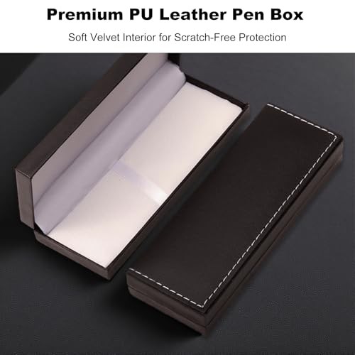 Leather Pen Box Single Case Empty Rectangle Pen Boxes for Fountain and