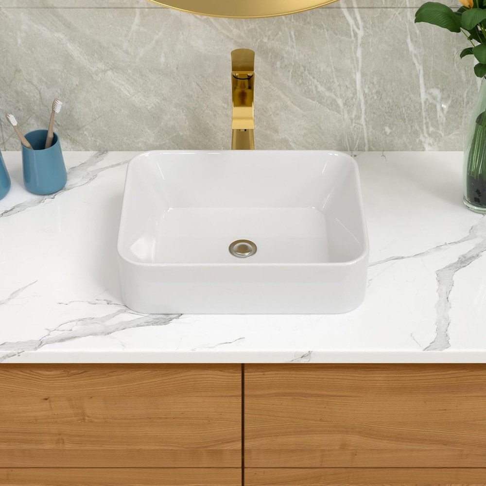 Vessel Sink Rectangle 19 Inch Bathroom Sink,Rectangular Modern above Counter Bat