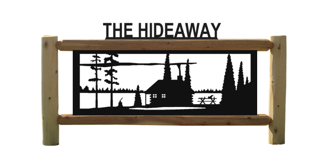 CEDAR LOG CABIN  SIGN