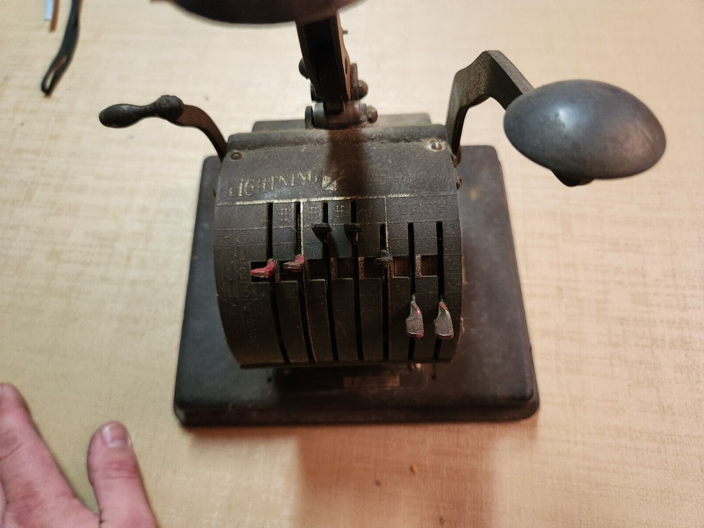Vintage American Check Writer Co Rare Lightning Model Flat Knobs Handle USA Proj