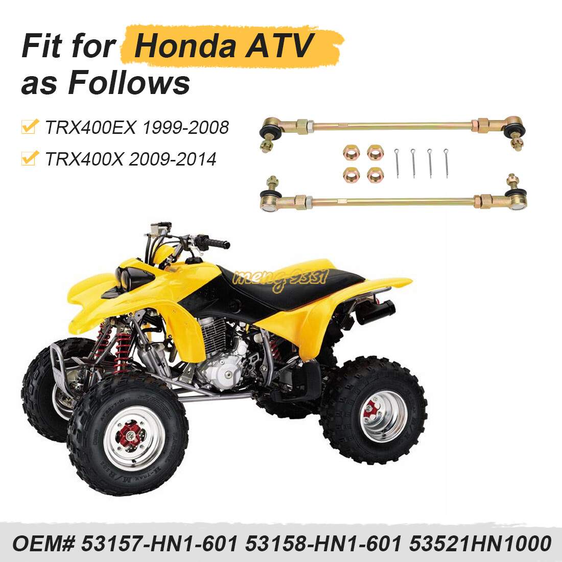 Tie Rod Ends Kit 2 SET for Honda TRX400EX Sportrax 400 1999-2008 53157-HN1-601