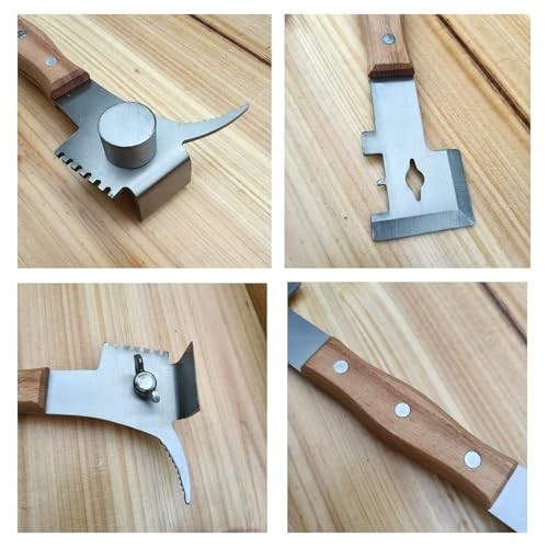 Multipurpose Bee Hive Tool with Wooden Handle Bee Tools for Beekeeping