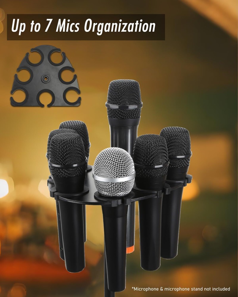 Microphone Holder Multi Mic Holder for Wired and Wireless Mics Multiple Micro...