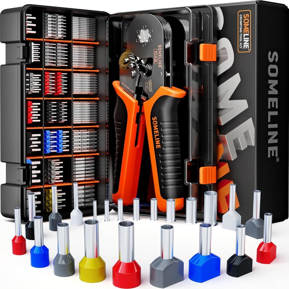 Professional Hexagonal Crimping Tool and 21 Ferrules for Precise Connections