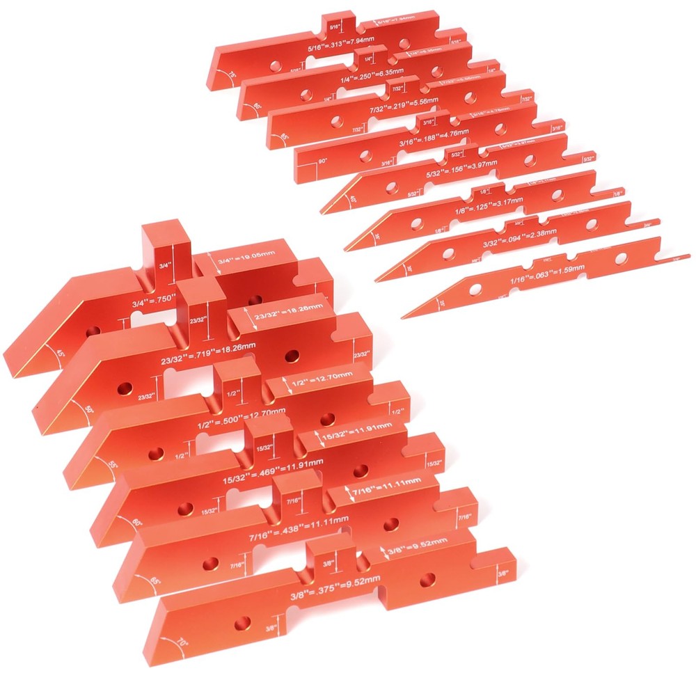New Router Table Setup Bars - 14 Pcs Precision Woodworking Height, Depth & Angle