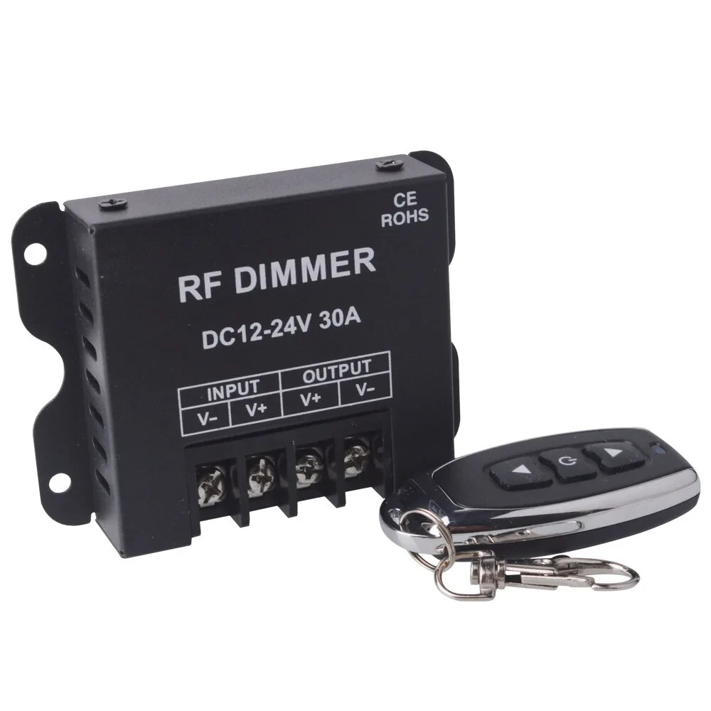 Led Single Strip Dimmer DC12-24V 30A 360W Output Controller RF Wireless Remote