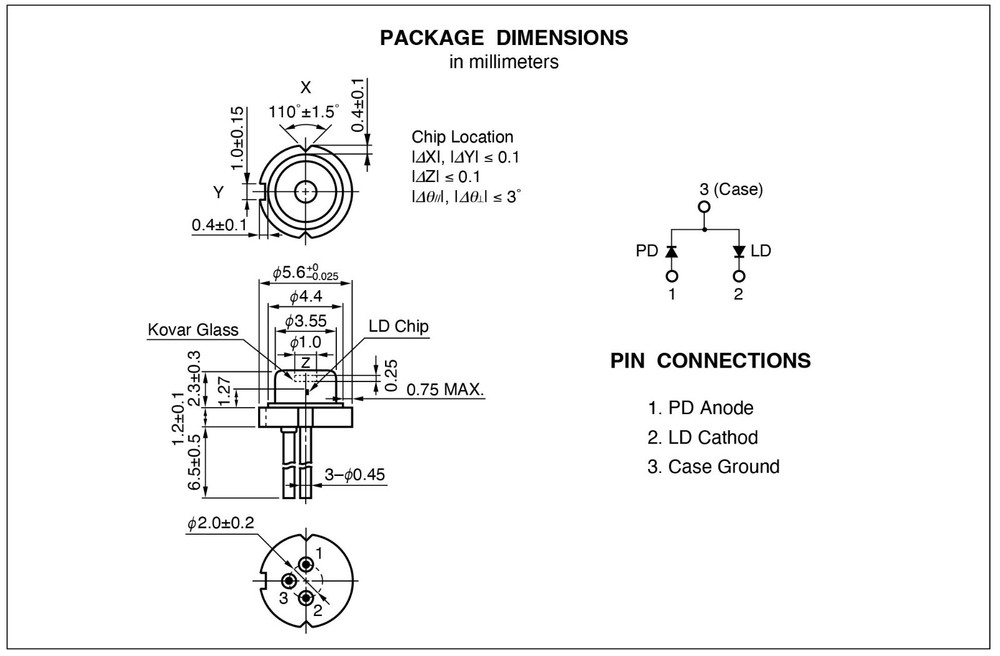 NDL3220S Red Laser Diode 670nm