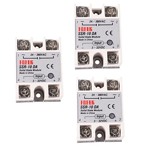 Solid State Relay Single Phase Semi-Conductor Relay Module Input 3pcs SSR-10DA