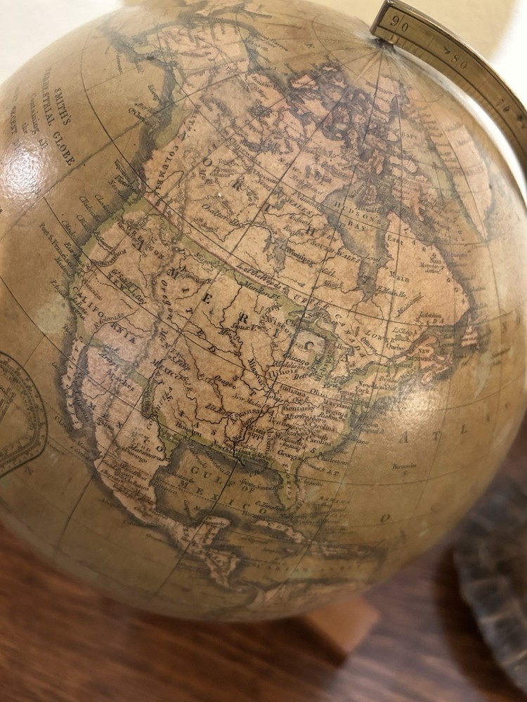 Antique Tabletop Terrestrial Globe on Stand