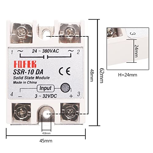 Solid State Relay Single Phase Semi-Conductor Relay Module Input 3pcs SSR-10DA