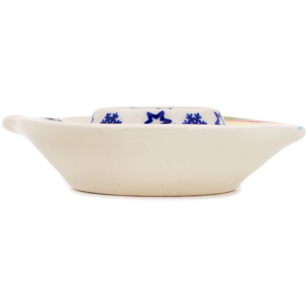 Polish Pottery Egg Plate 5" Snowdrift