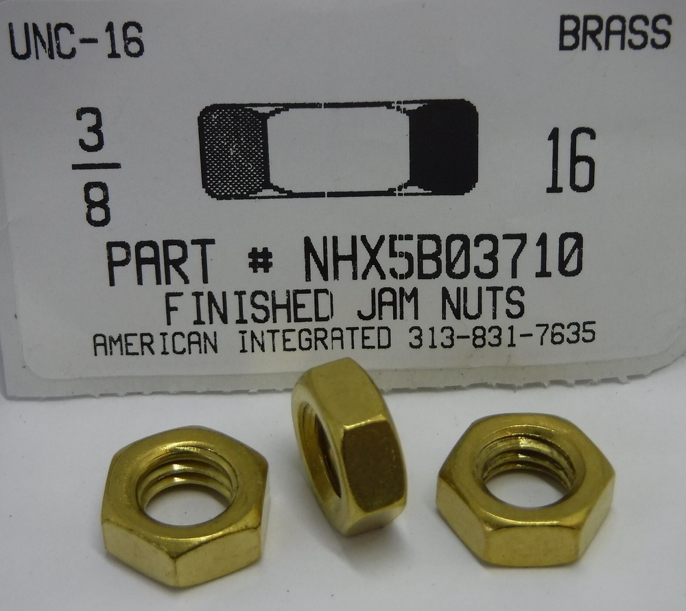 3/8-16 Hex Jam Nuts Solid Brass (15)