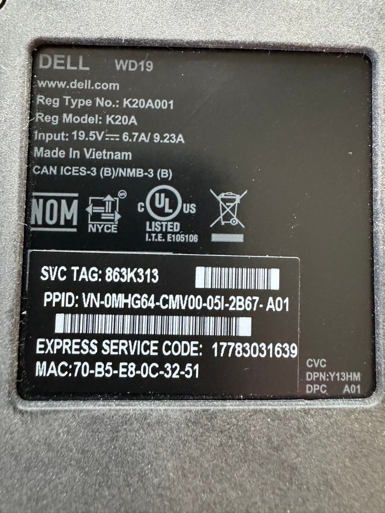 Dell WD19 USB-C Docking Station