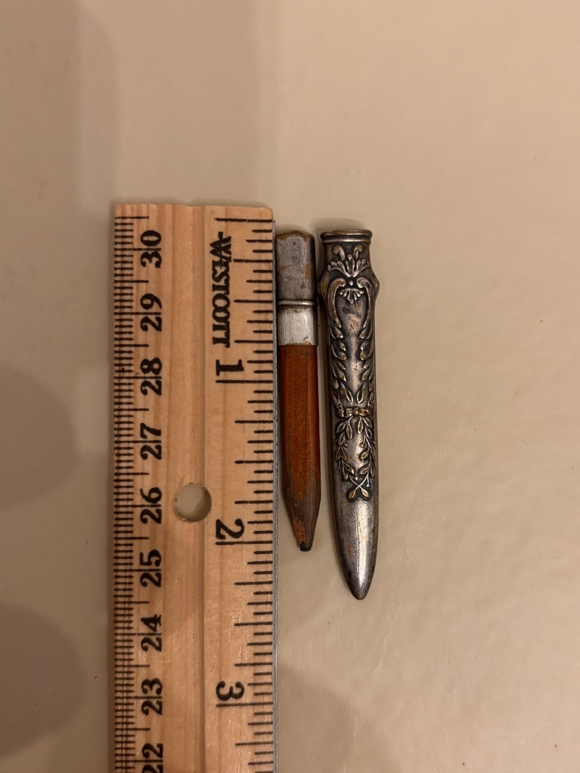 Ornate Metal Pencil Extender / Pencil Holder