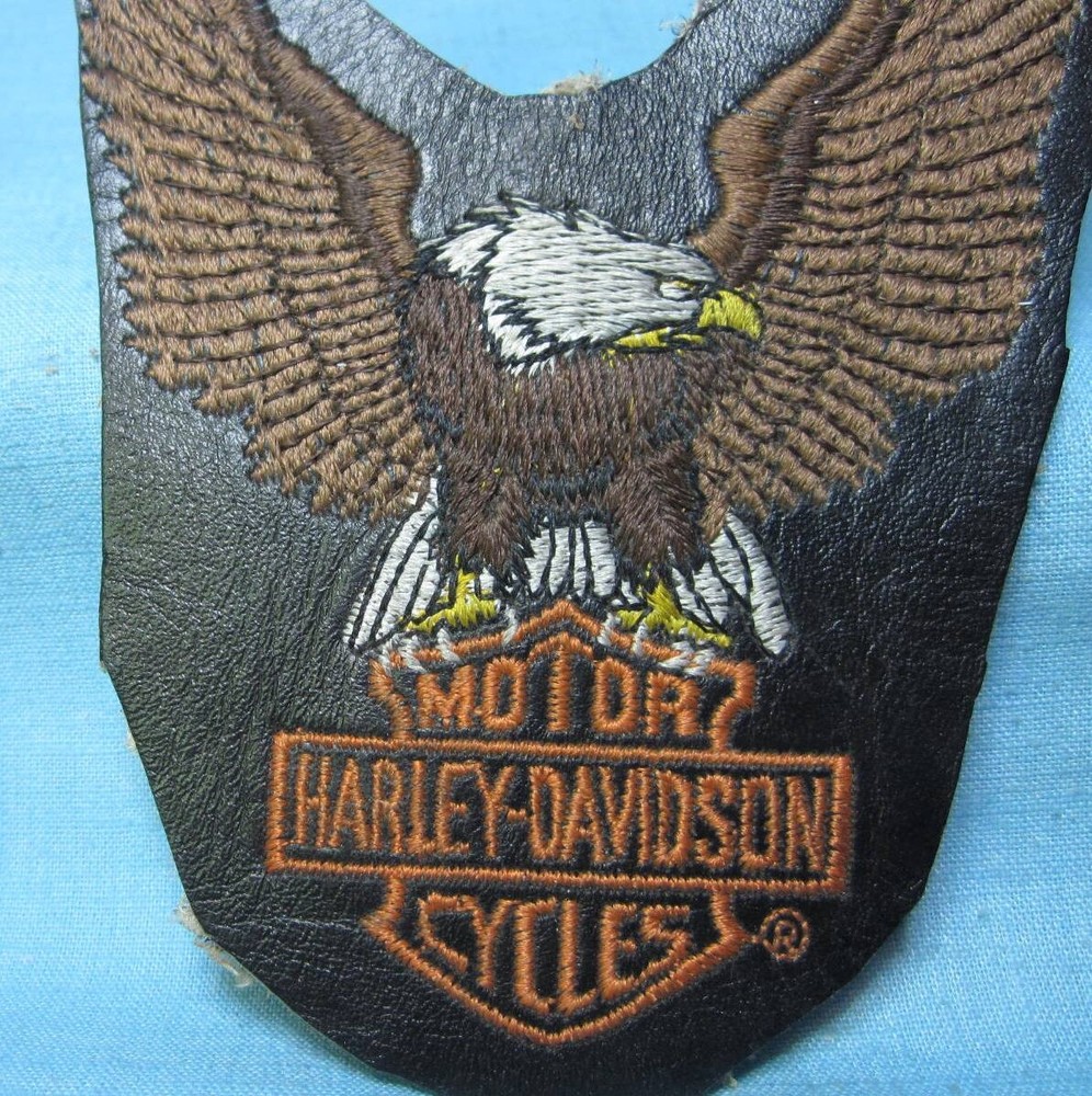 Harley Davidson Eagle Patch - 5" Motorcycle Jacket Embroidered Leather Patch