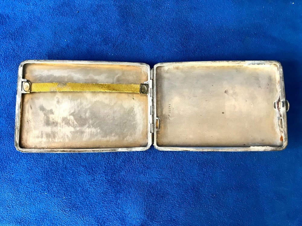 Antique Enamel on Sterling Silver Cigarette Case