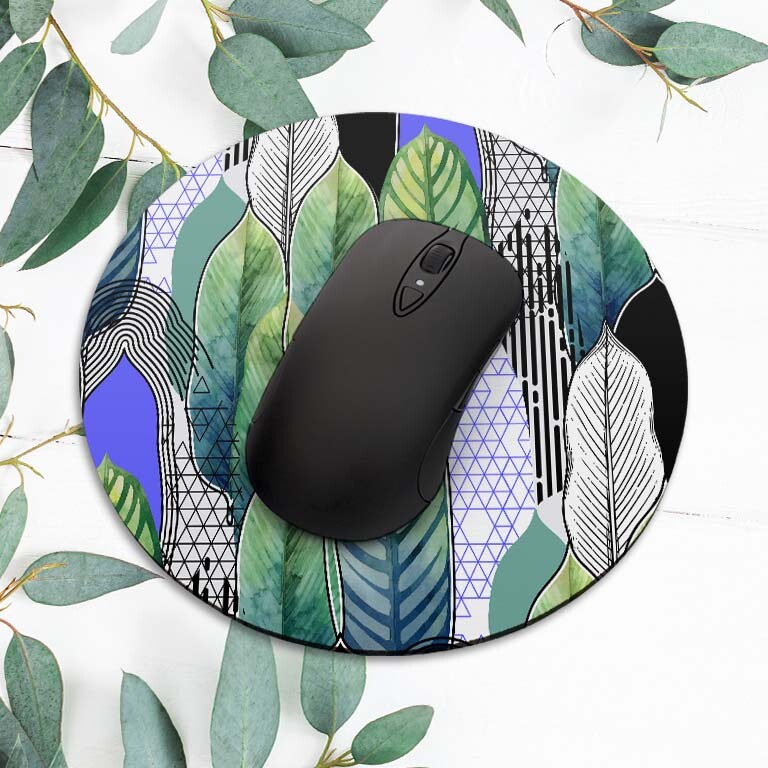 Abstract Leaf Aesthetic Geometry Mouse Pad Mat Office Desk Table Accessory Gift