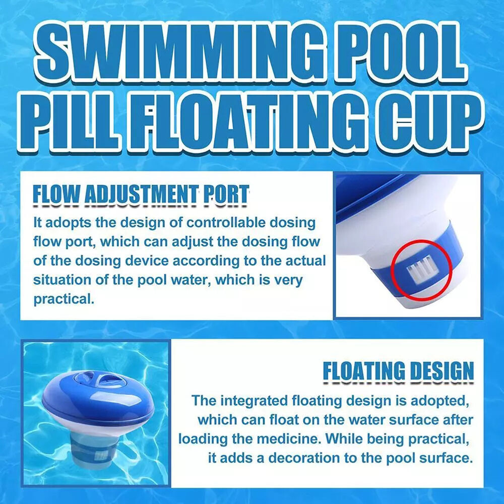 Adjustable Chlorine Dispenser ABS Floating Design,Lock Cap,Fits Spas & Pools